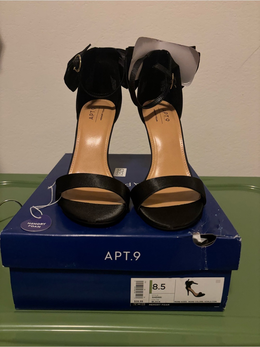 Apt. 9 Black Open-Toe Ankle-Strap Heels